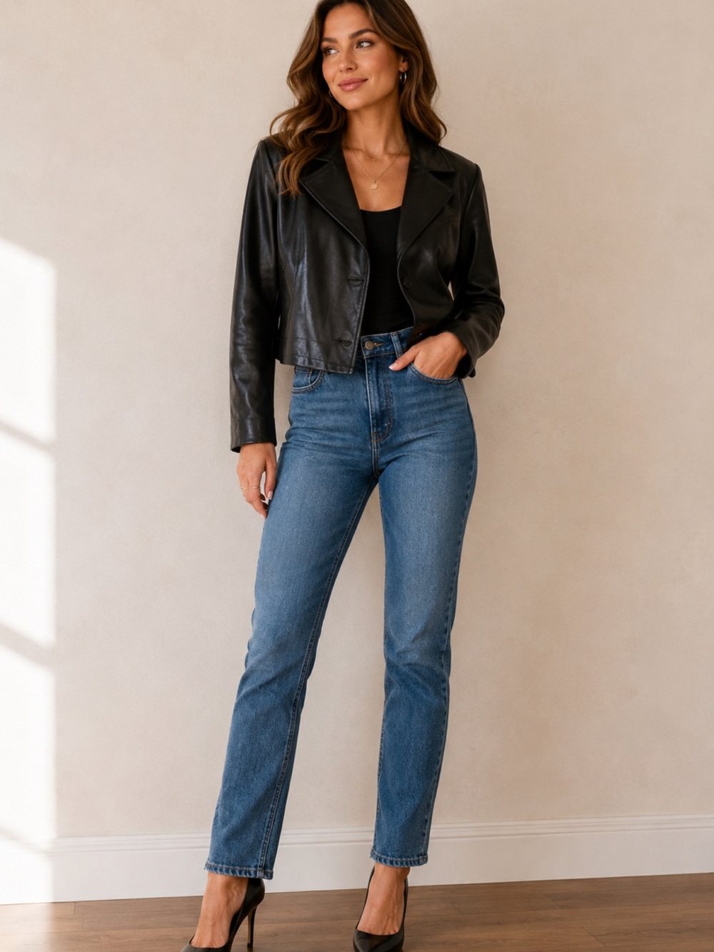 Stoosh Black Leather Jacket